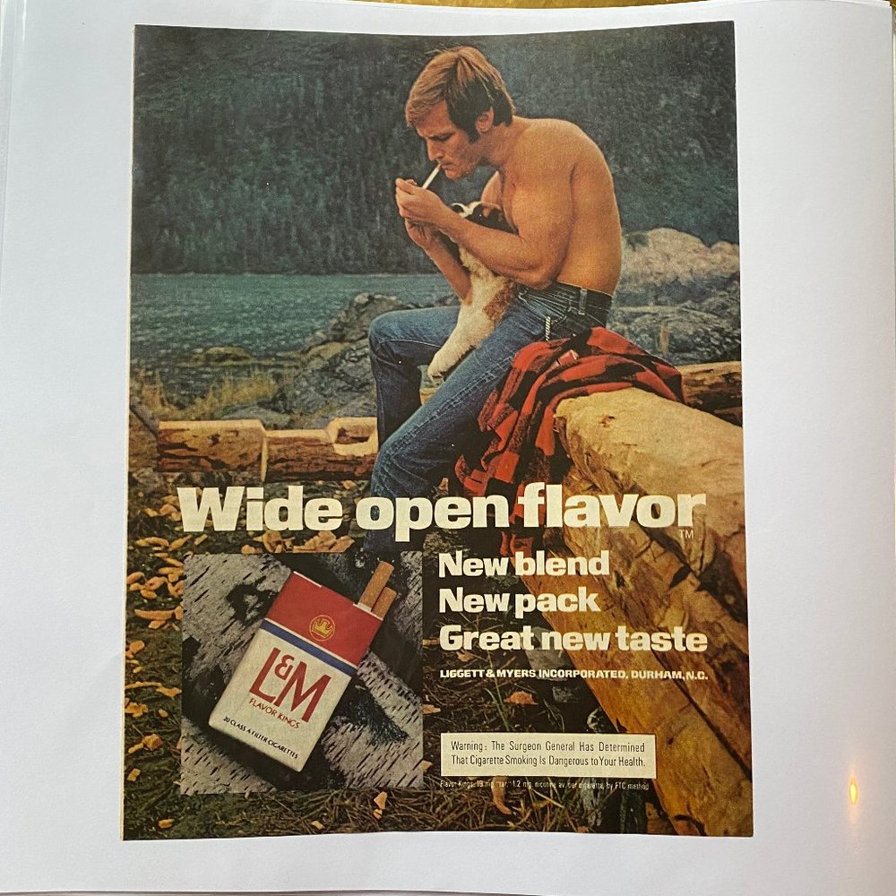 Vintage 70s Sport Magazine L&M Ad Poster